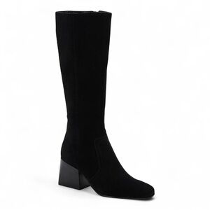 Aqua College Tori Solid Waterproof Knee-High Boots in Black Suede NIB